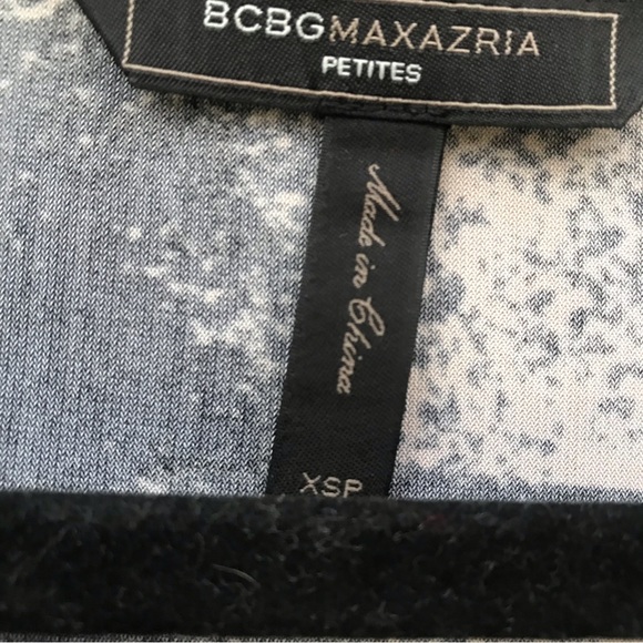 NWOT BCBGMaxAzria True Wrap Dress Black Tan Print Long Sleeve XS Petite - Picture 6 of 8